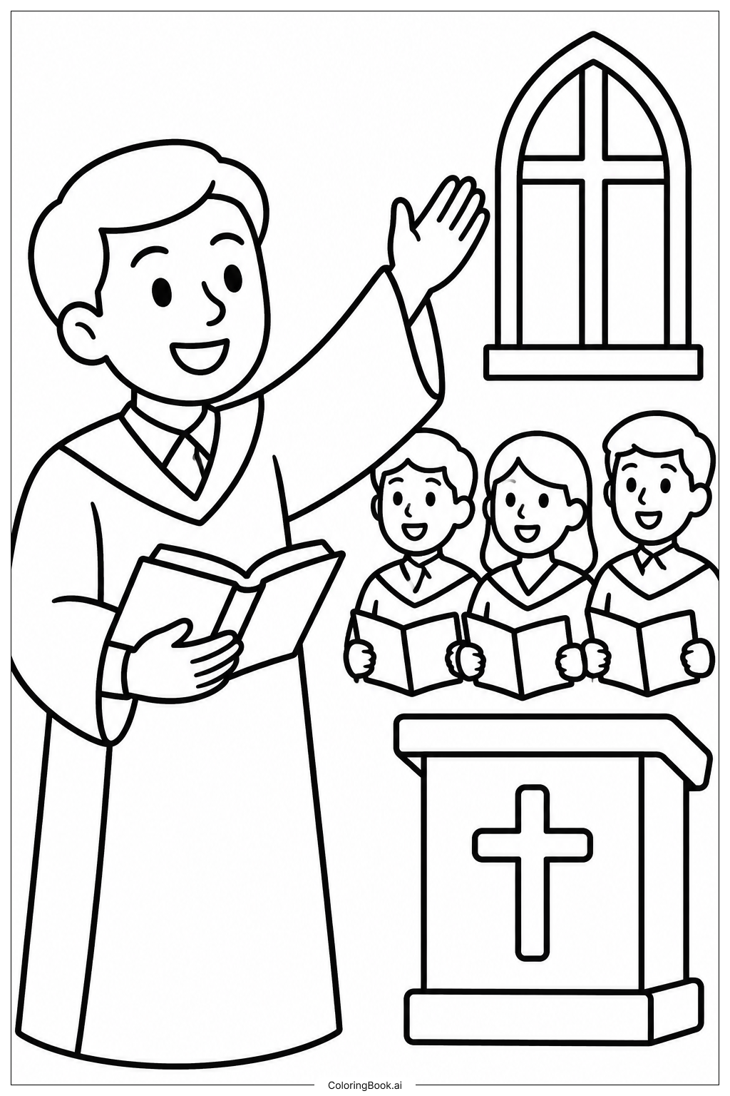 Page de coloriage Chœur d'église du Juneteenth