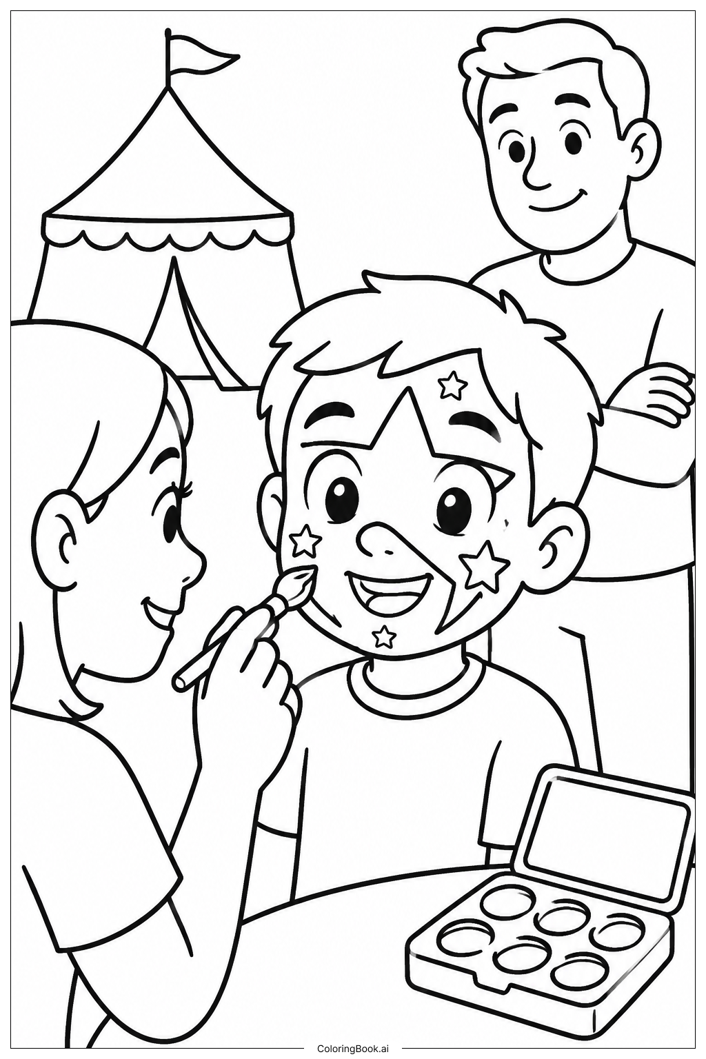 Juneteenth Face Painting Coloring Page