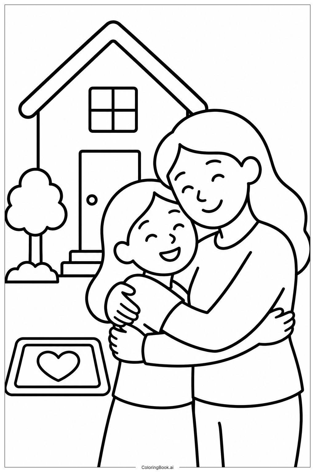 Juneteenth Family Hugの塗り絵ページ