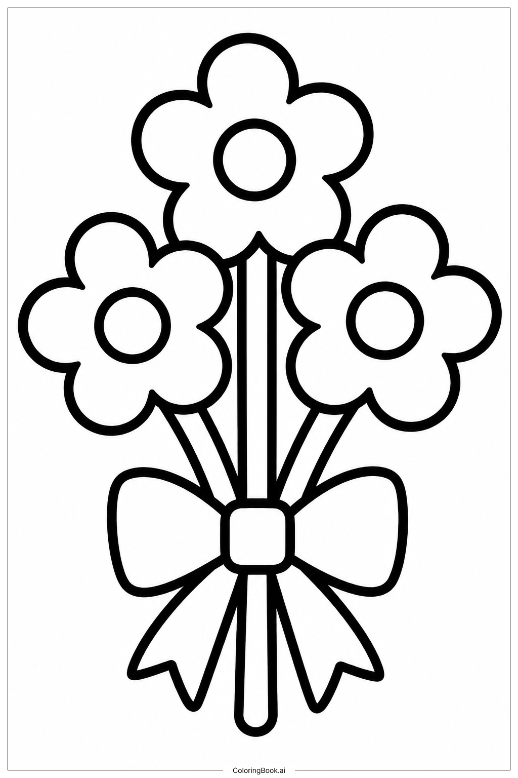 Juneteenth Flower Bouquet Coloring Page