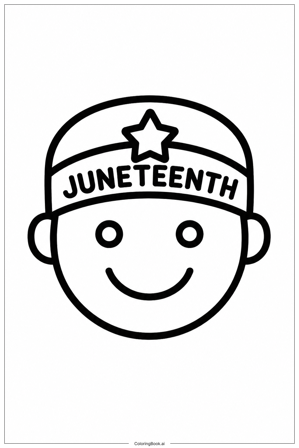 Juneteenth Joyful Face Coloring Page
