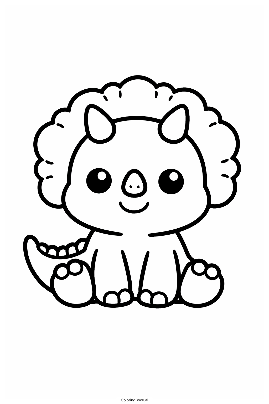  Página para colorear de Jurassic Park Bebé Triceratops 