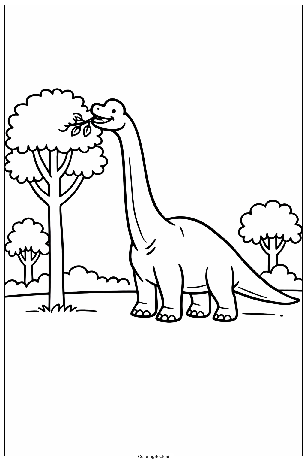 Page de coloriage Brachiosaure pâturant dans Jurassic Park 