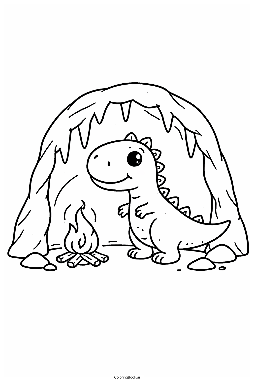  侏罗纪公园洞穴避难所填色页 