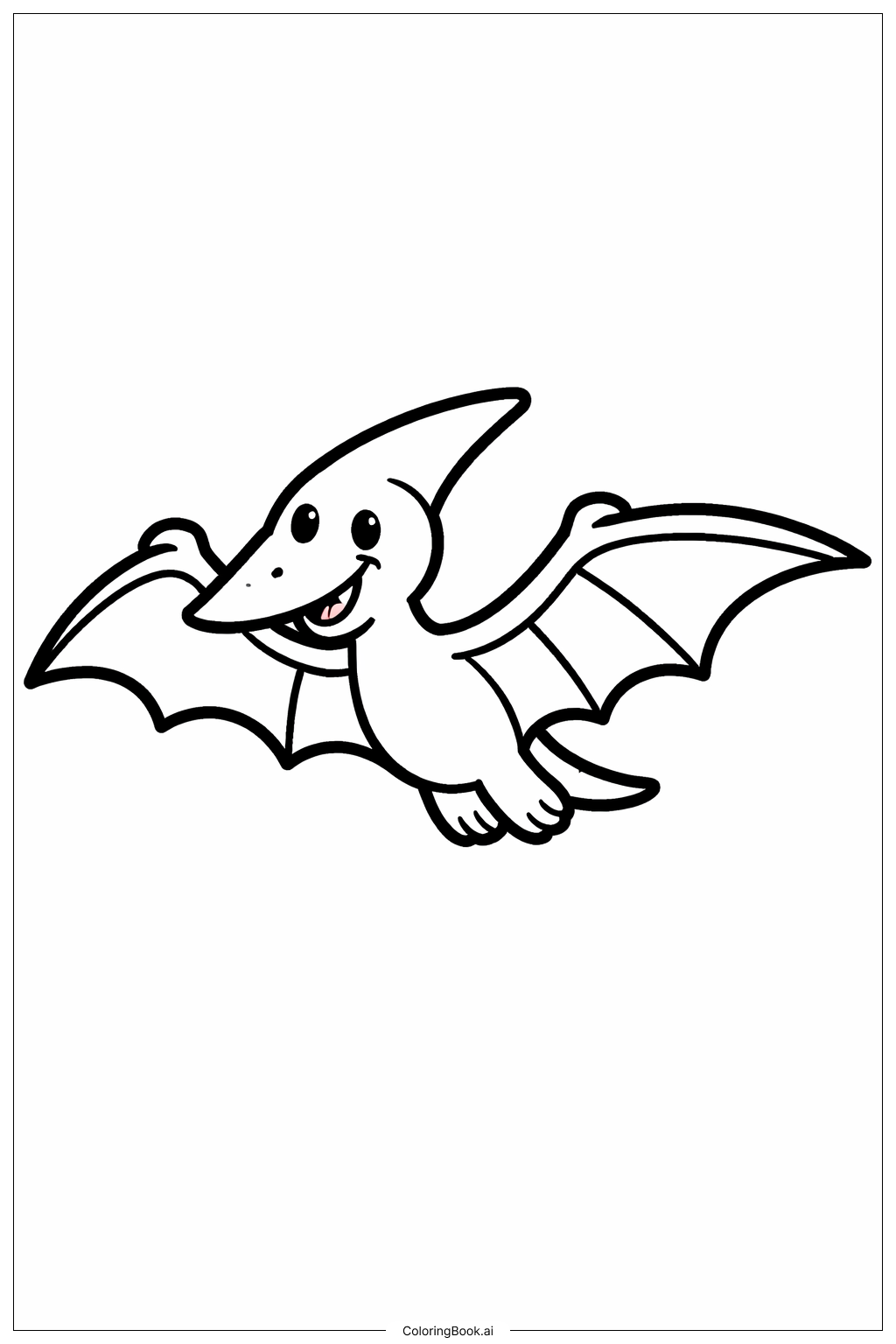  Página para colorear de Pterodáctilo lindo del Parque Jurásico 