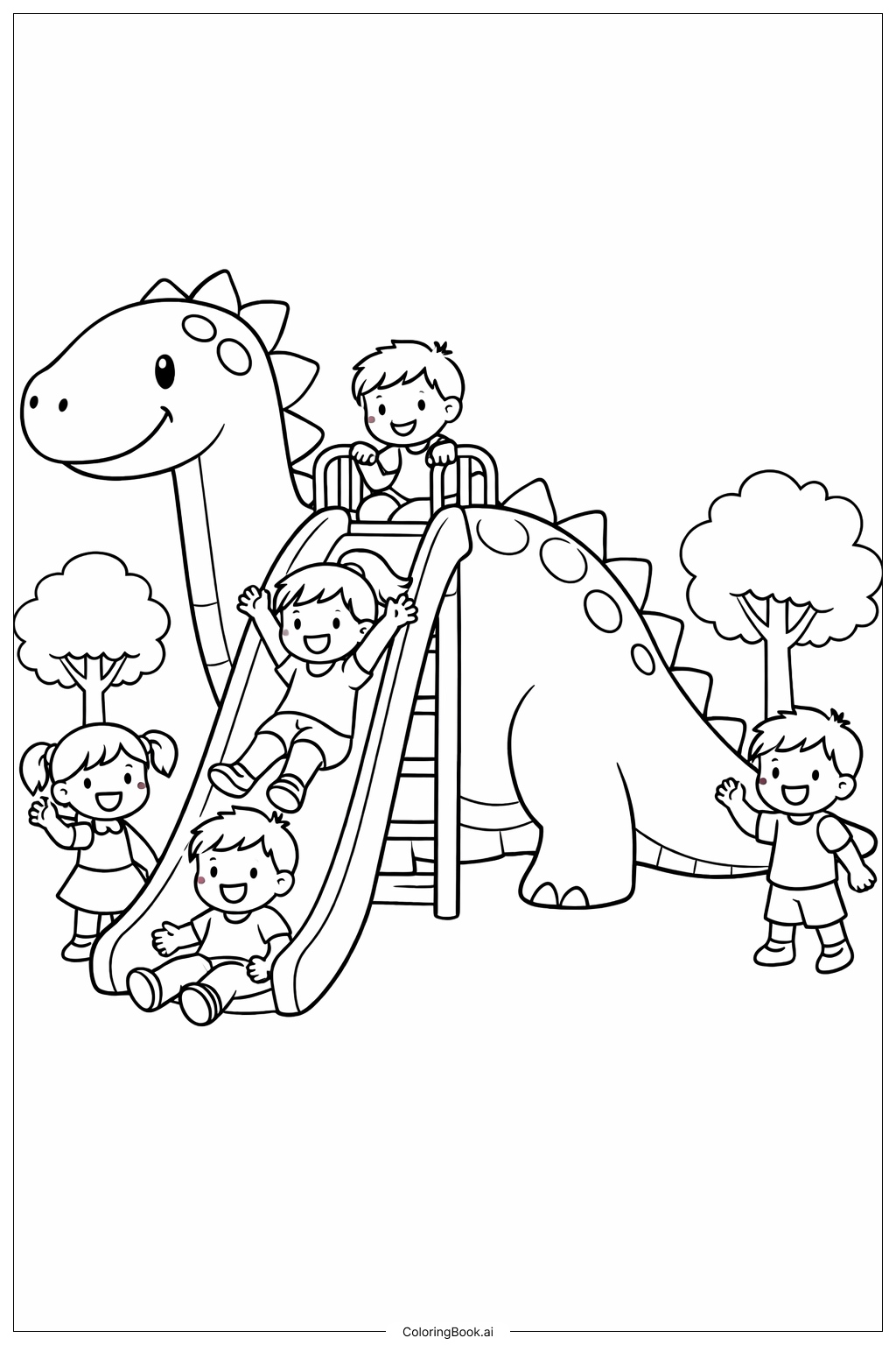 侏儸紀公園恐龍遊樂場著色頁