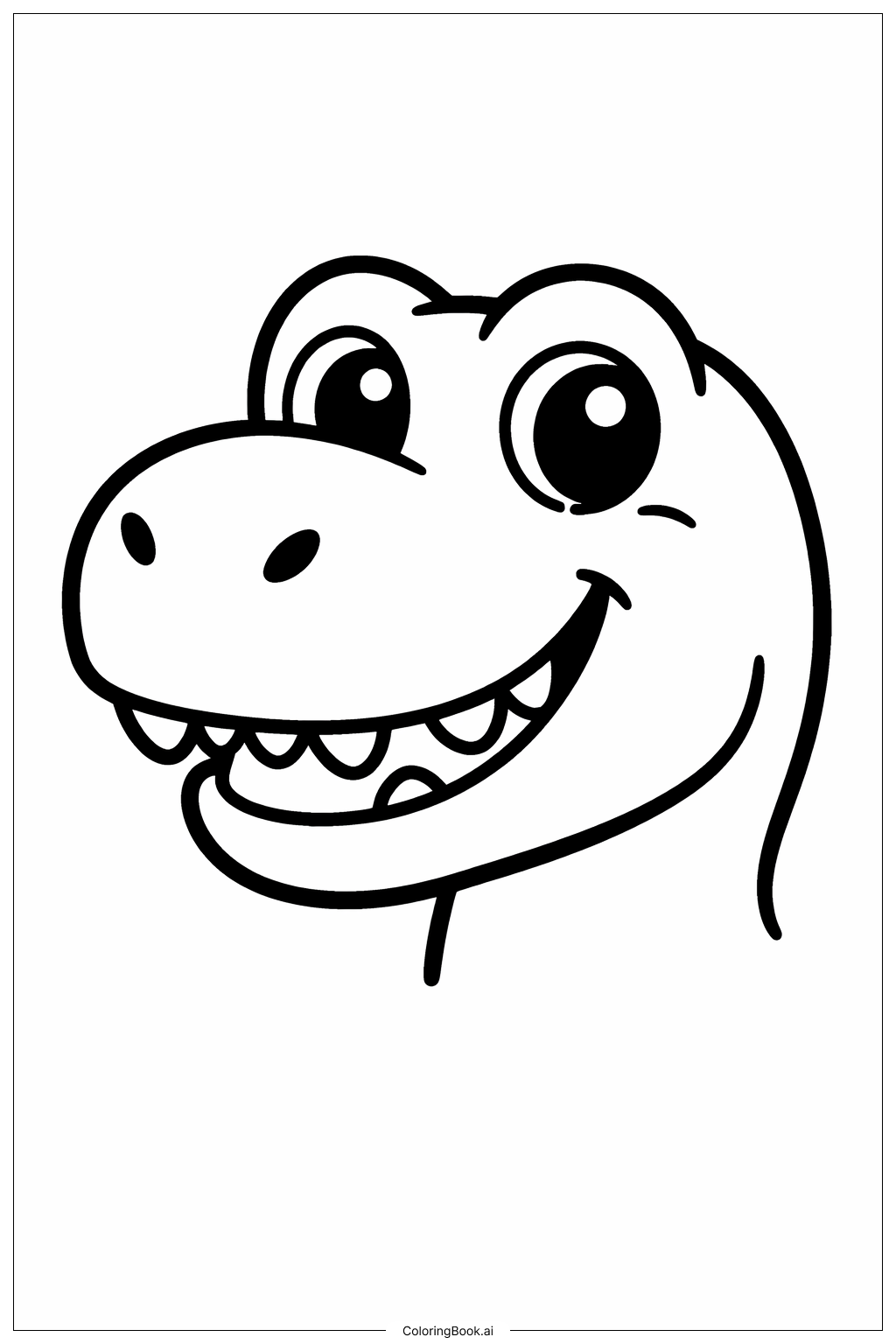  Página para colorear de T-Rex amigable de Jurassic Park 