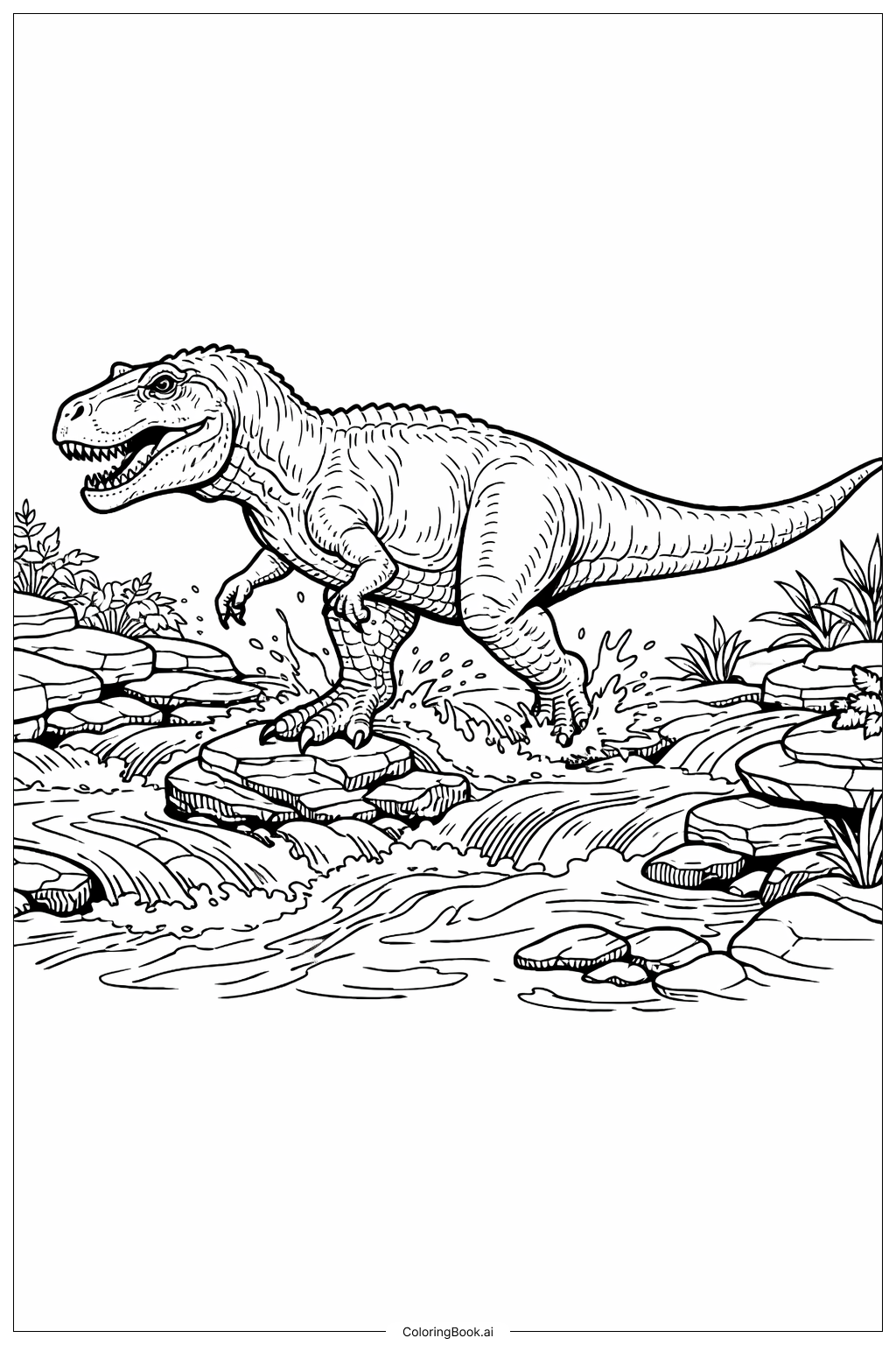  ジュラシック・パークの塗り絵ページ 