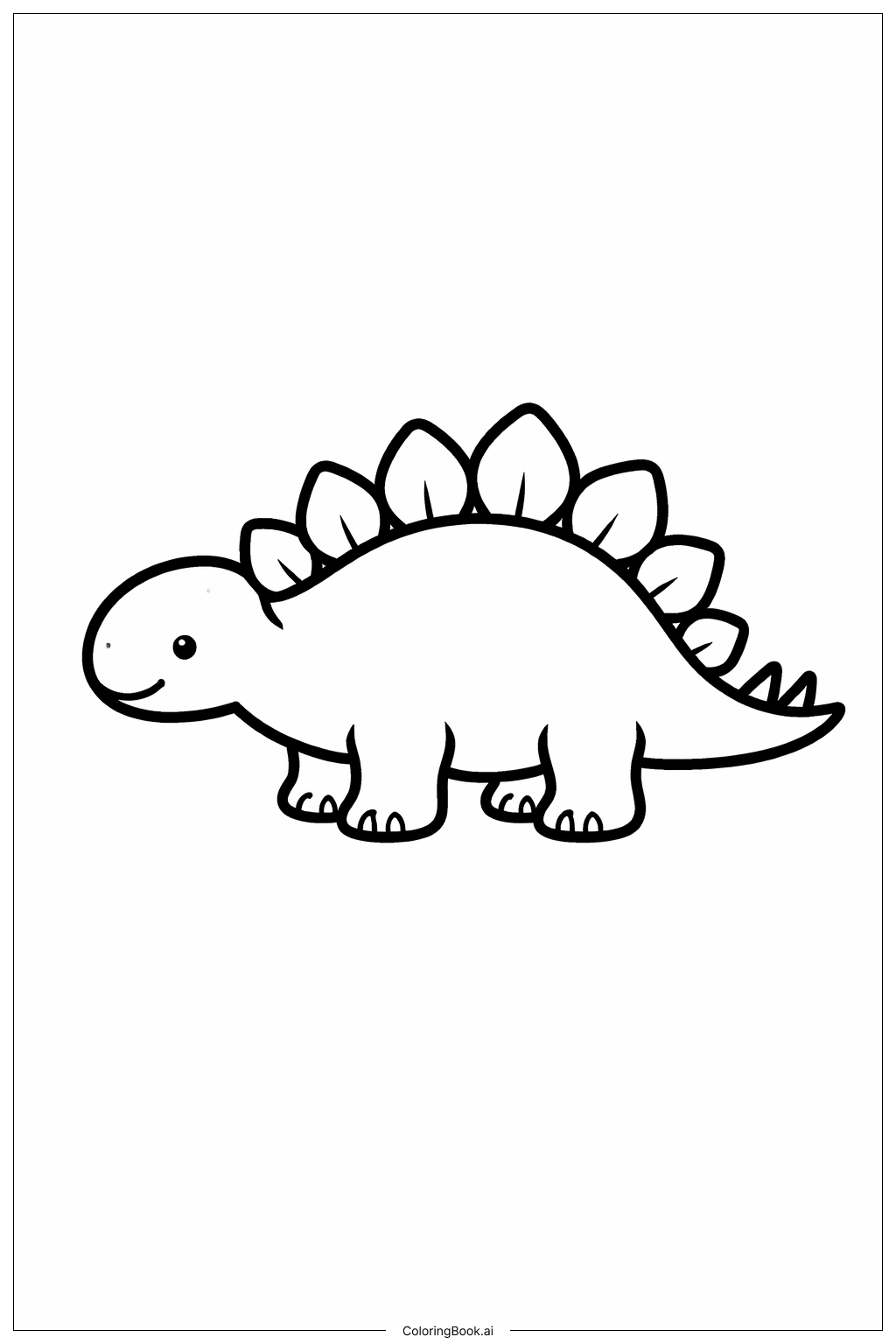  Página para colorear de Estegosaurio Simple de Jurassic Park 