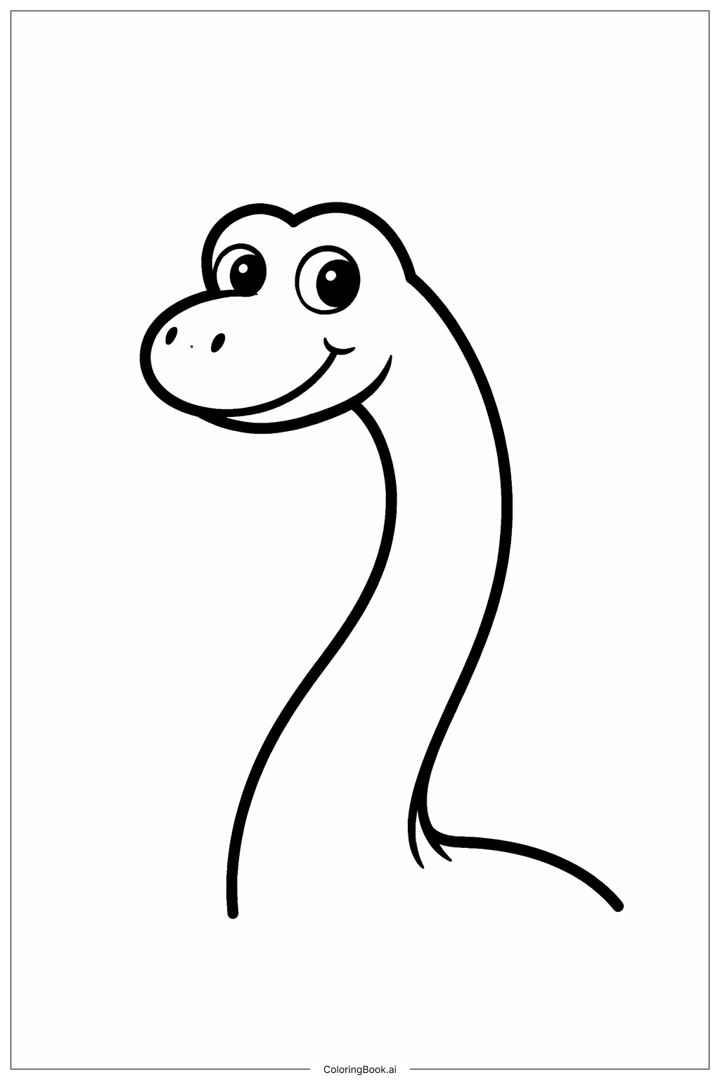 Página para colorear de Diplodocus Sonriente del Parque Jurásico