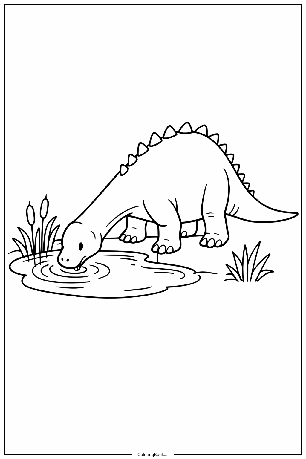 侏儸紀公園飲水區著色頁