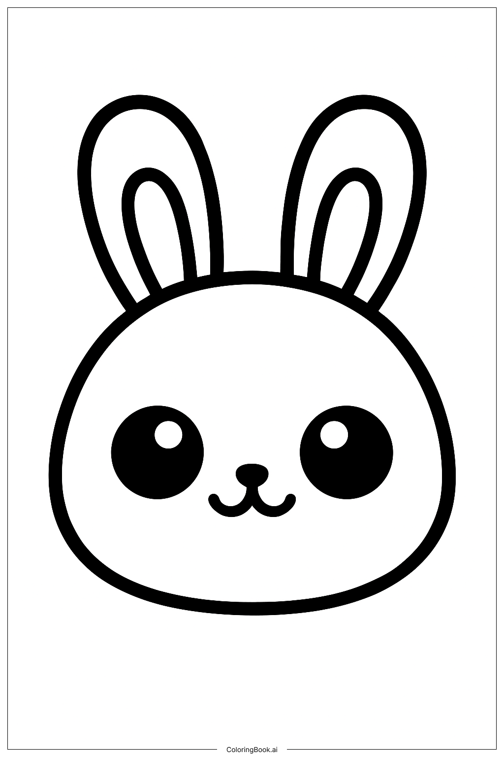  Trang tô màu Khuôn mặt Thỏ Kawaii 