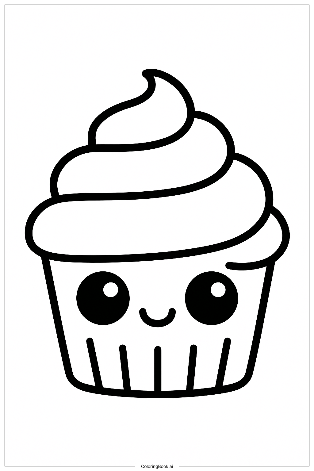  Trang tô màu Bạn Bánh Cupcake Kawaii 