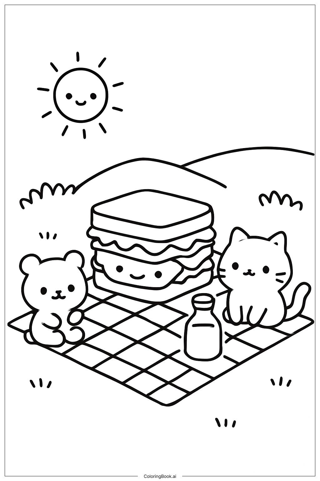  Trang tô màu Cảnh dã ngoại dễ thương 