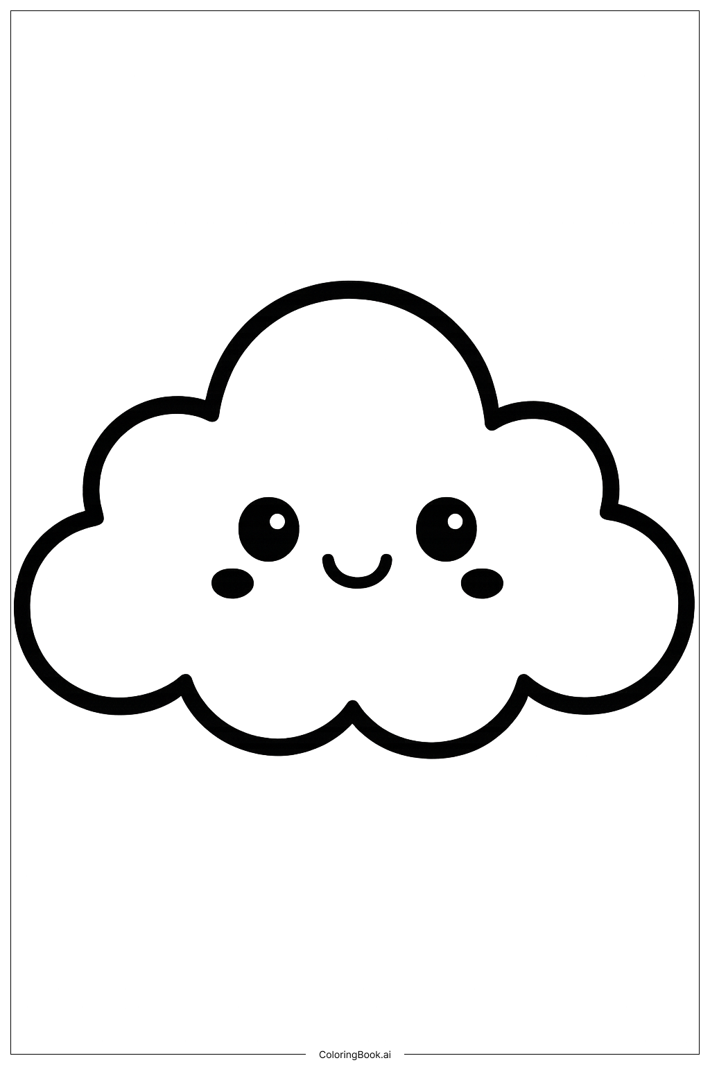  Trang tô màu Đám mây Puffy Kawaii 