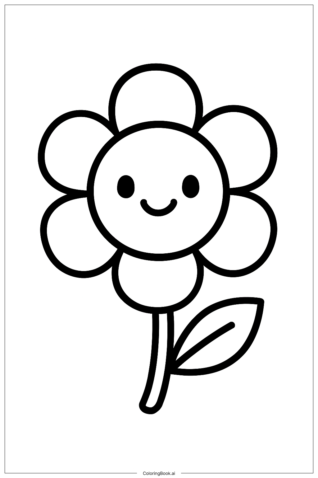  Trang tô màu Hoa Đơn Giản Kawaii 