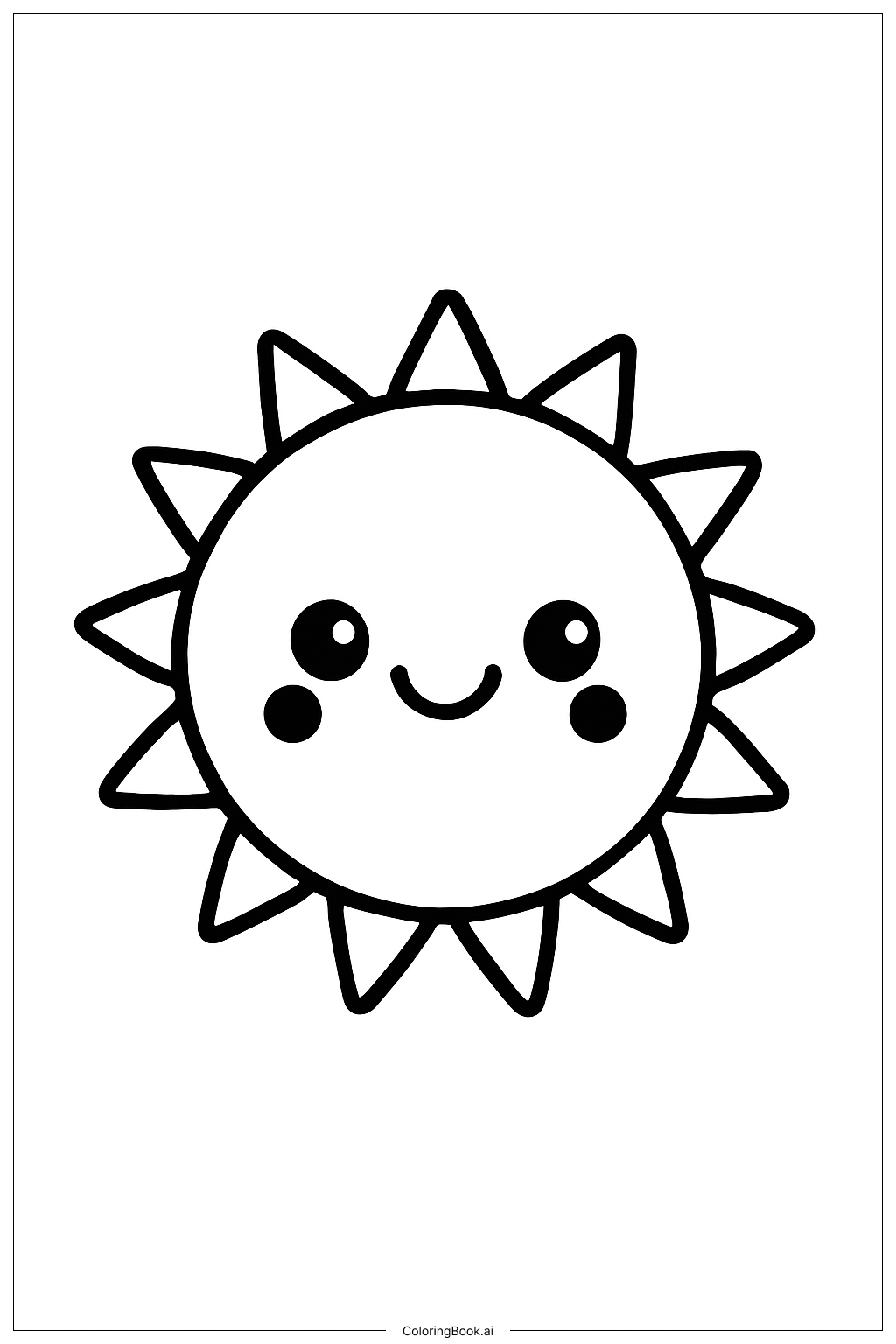  Trang tô màu Mặt Trời Kawaii Vui Vẻ 
