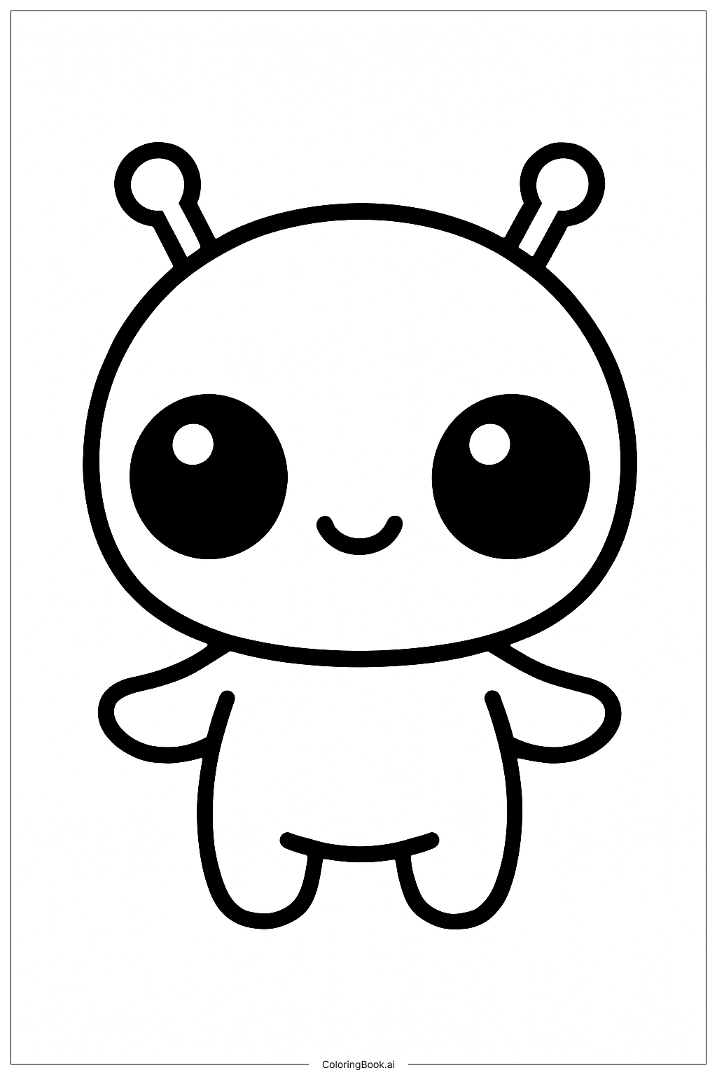  Trang tô màu Người Ngoài Hành Tinh Nhỏ Kawaii 