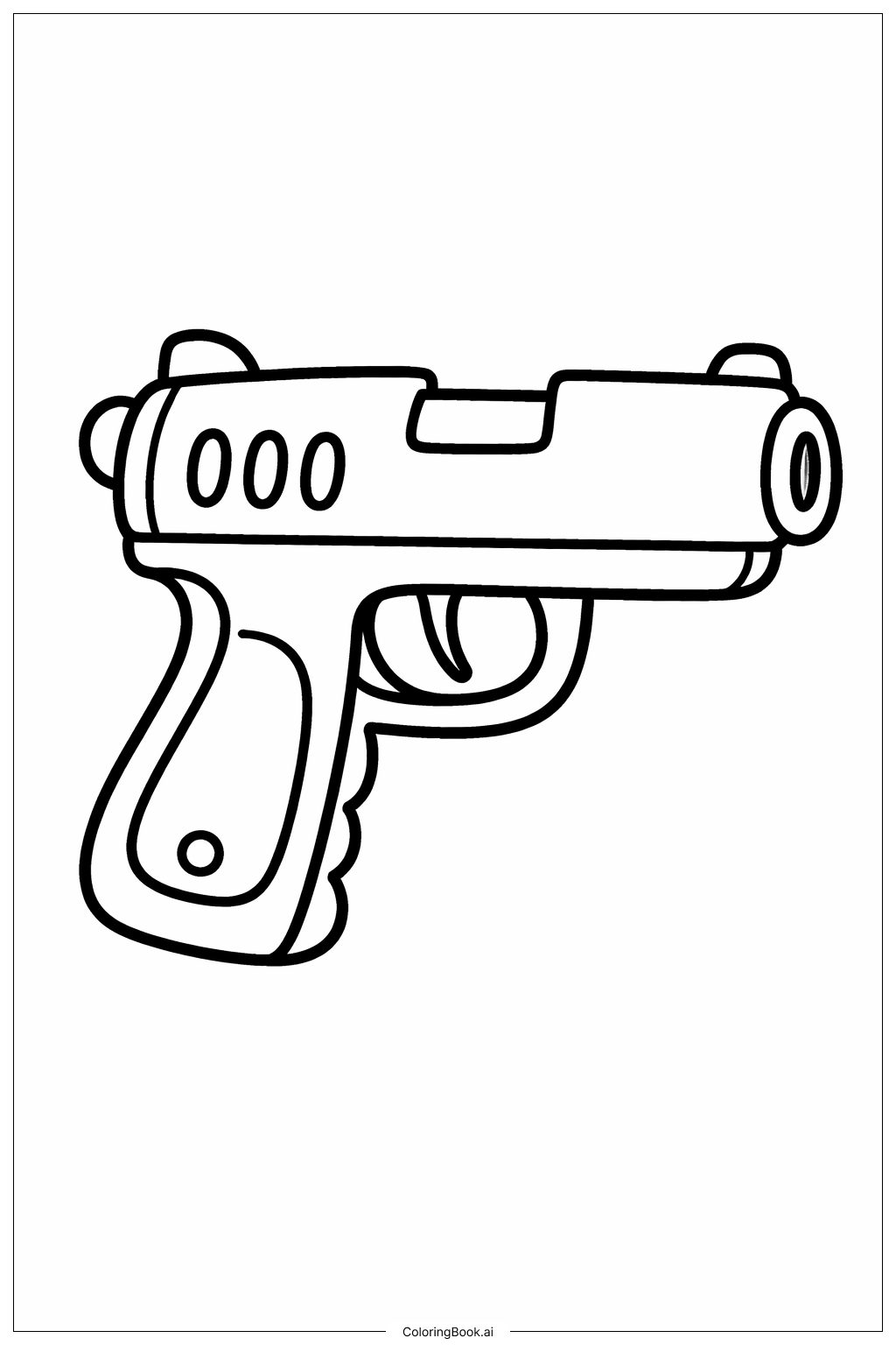  Page de coloriage Pistolet sécurisé pour enfants 
