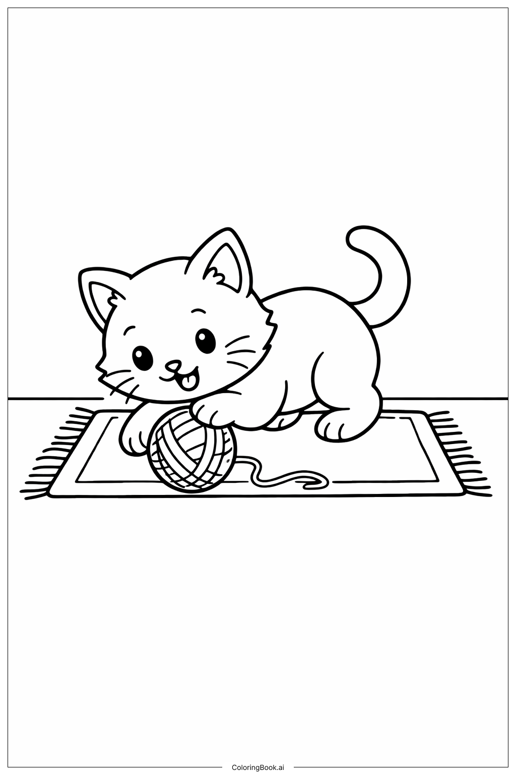  Página para colorir de Gatinho e Bola Me Colocam no Zoológico 
