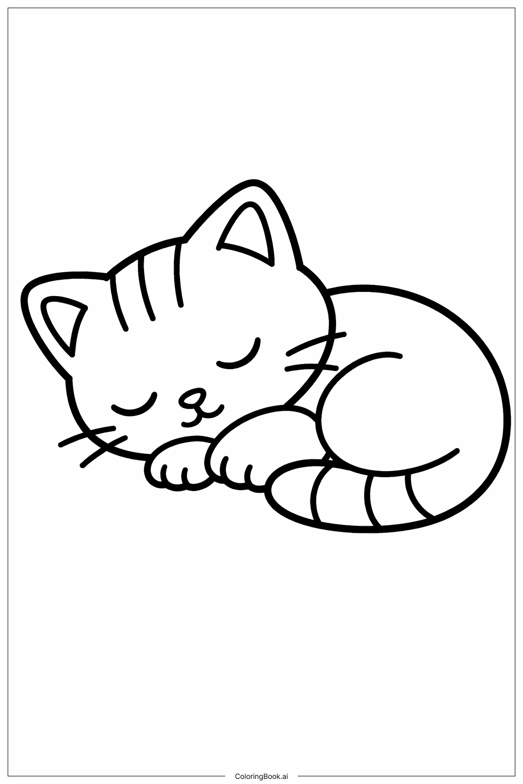  小猫小憩填色页 