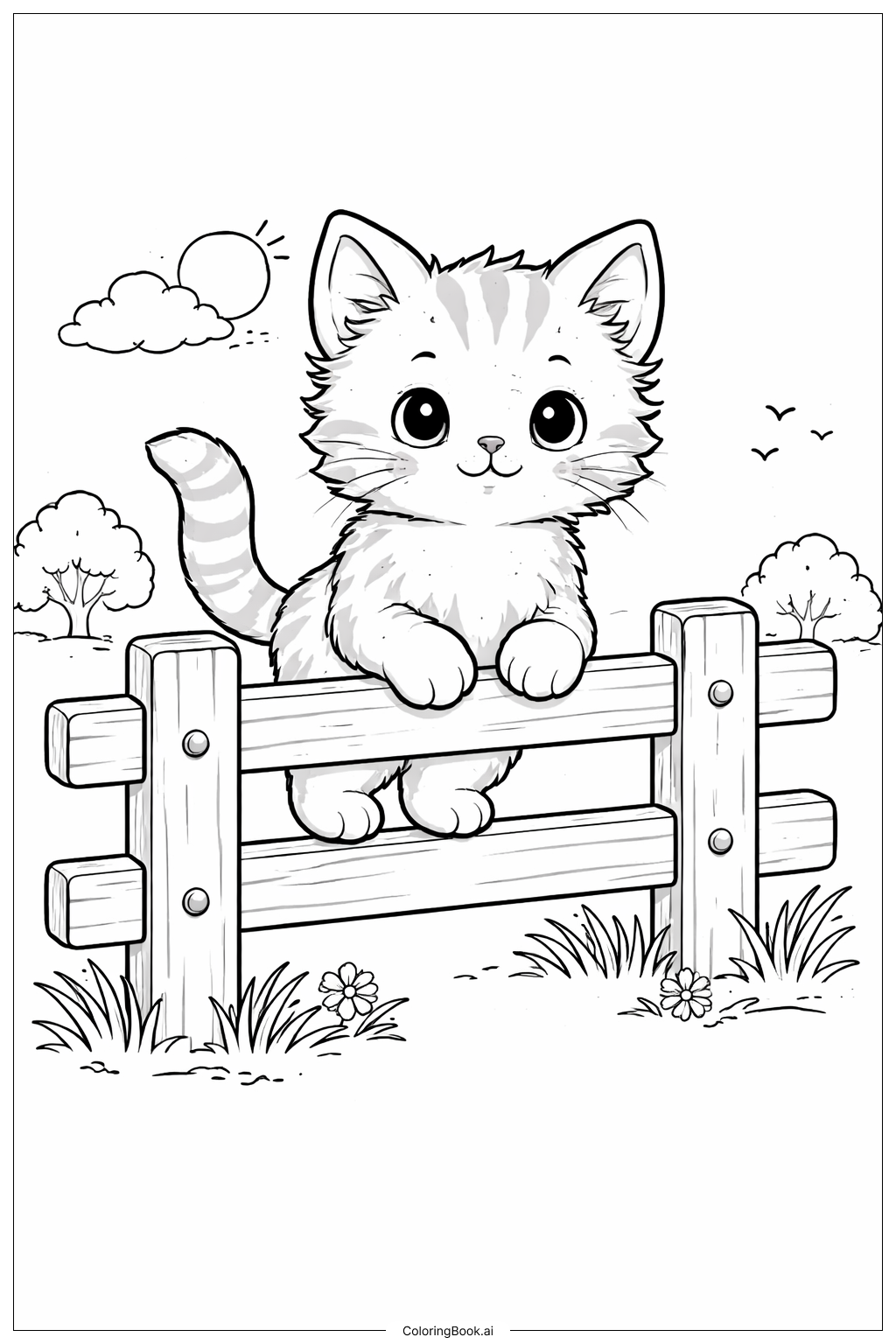 Những chú mèo con bên hàng rào nông trại