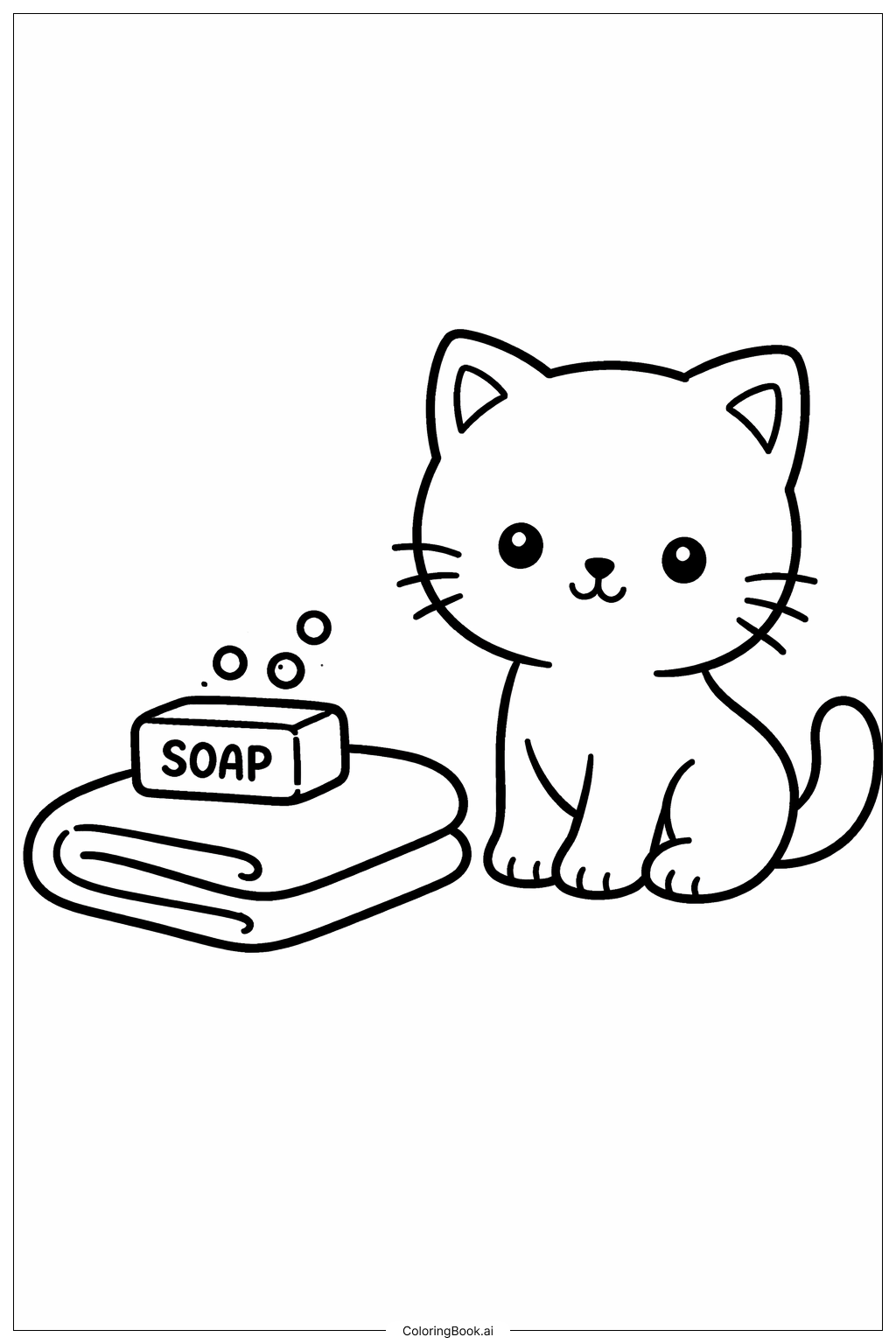  Trang tô màu Giờ Tắm Cho Mèo Con 