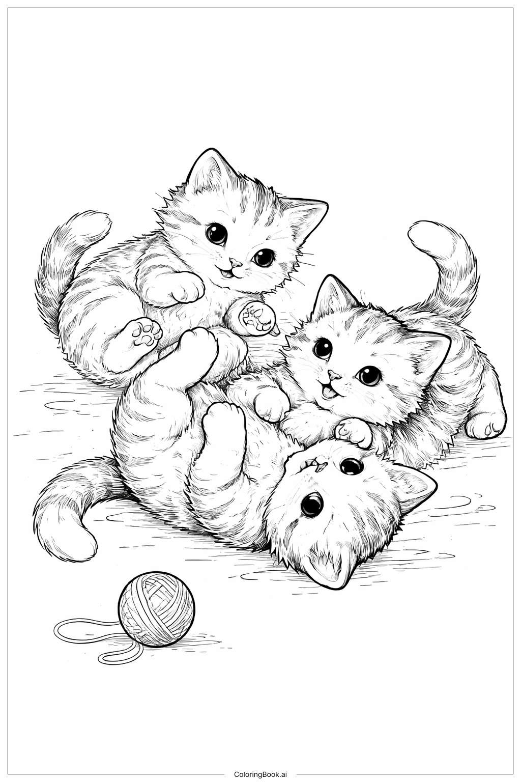  Trang tô màu Những chú mèo con 