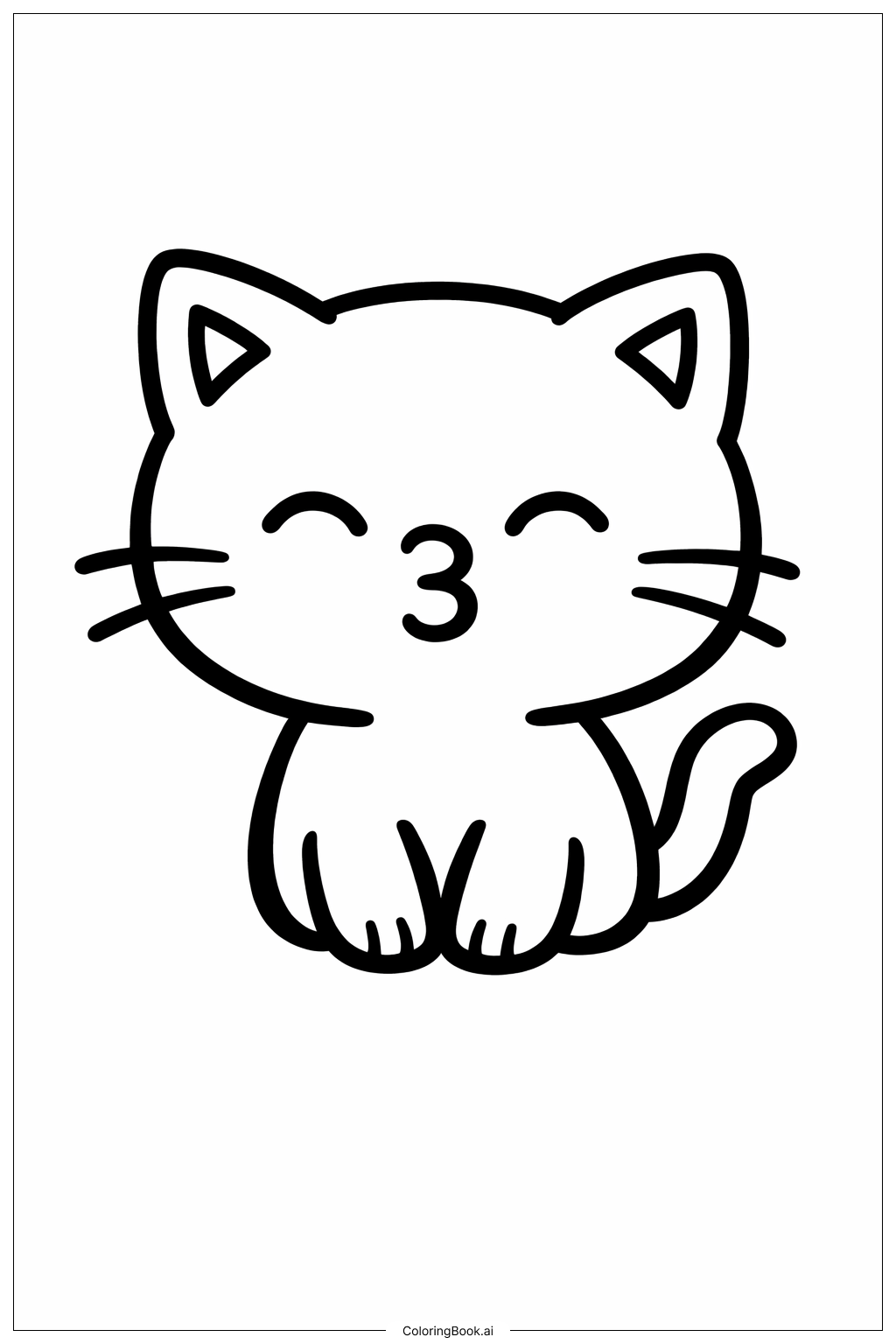  親親小貓咪著色頁 