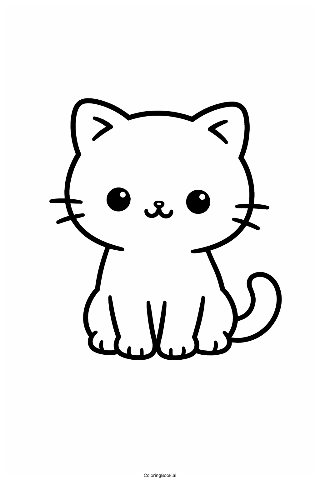  坐著的小貓著色頁 