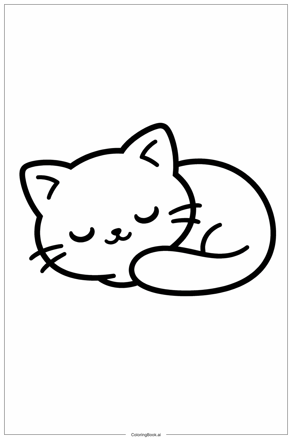  小貓咪睡覺著色頁 