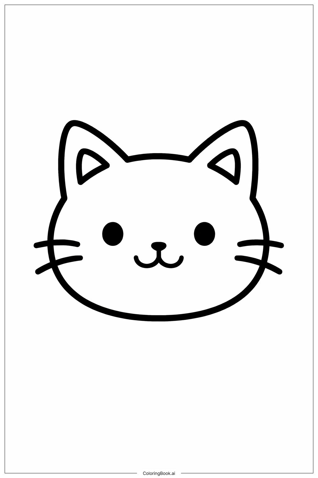  笑臉小貓著色頁 