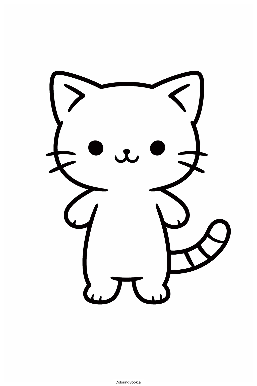  站立的貓咪著色頁 