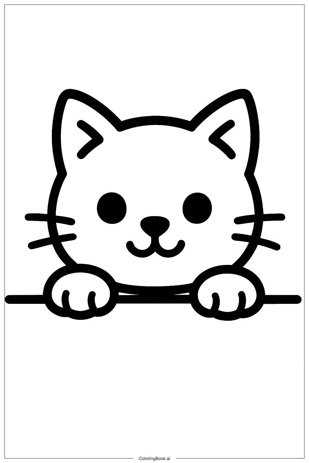  Trang tô màu Mèo Kitty Peekaboo 