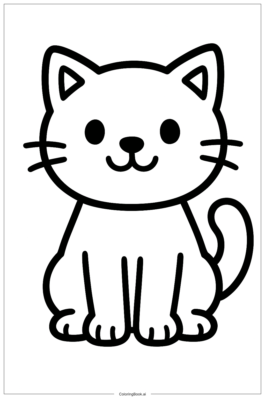  Trang tô màu Mèo Con Ngồi 