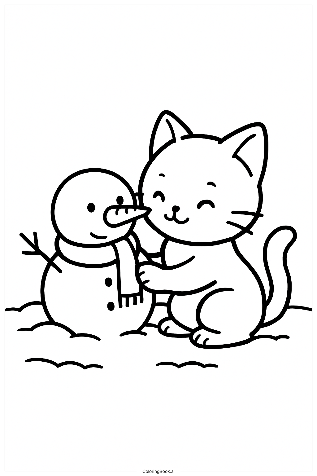 Mèo Con Với Người Tuyết