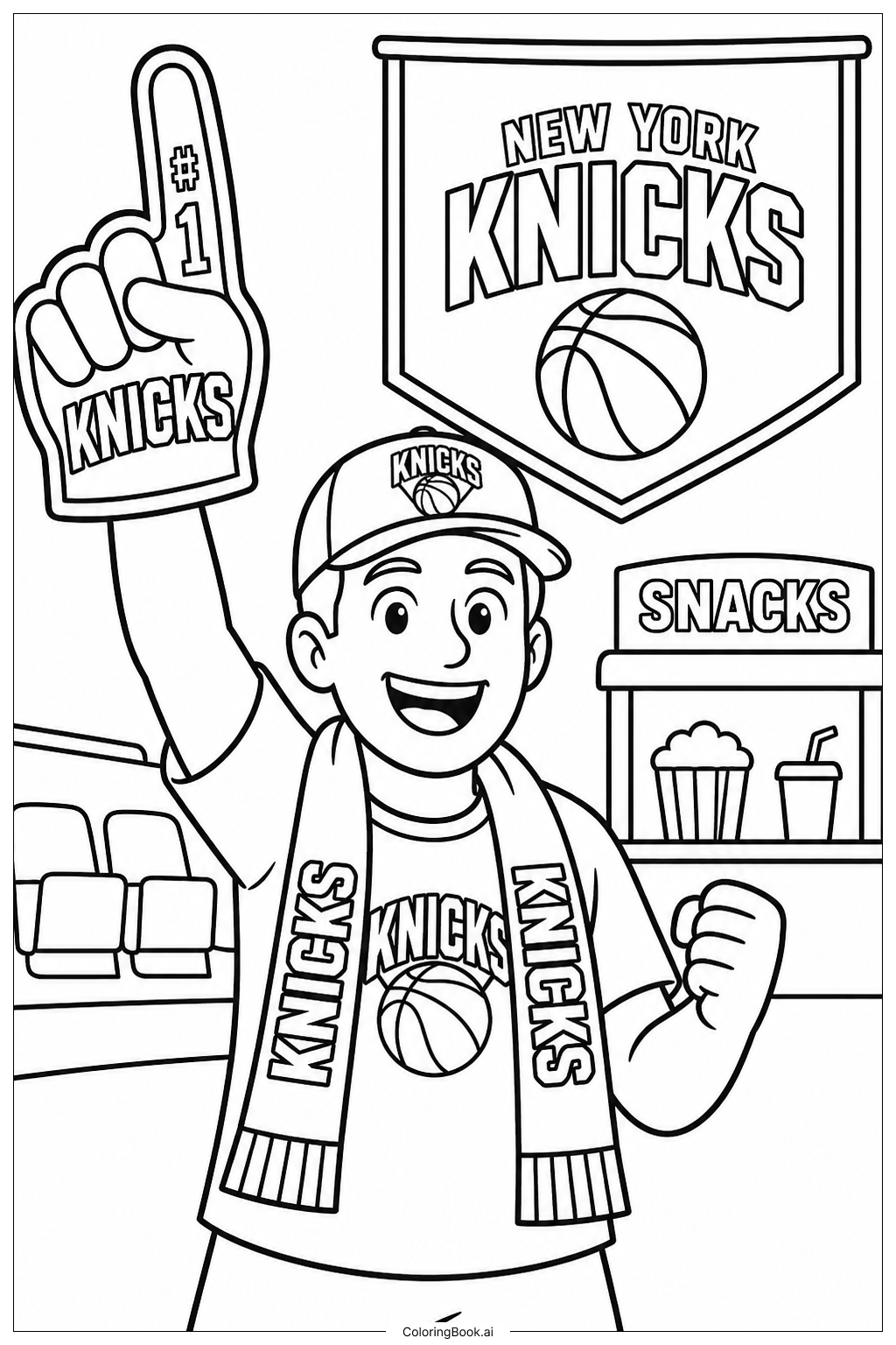  Knicks球迷加油填色页 