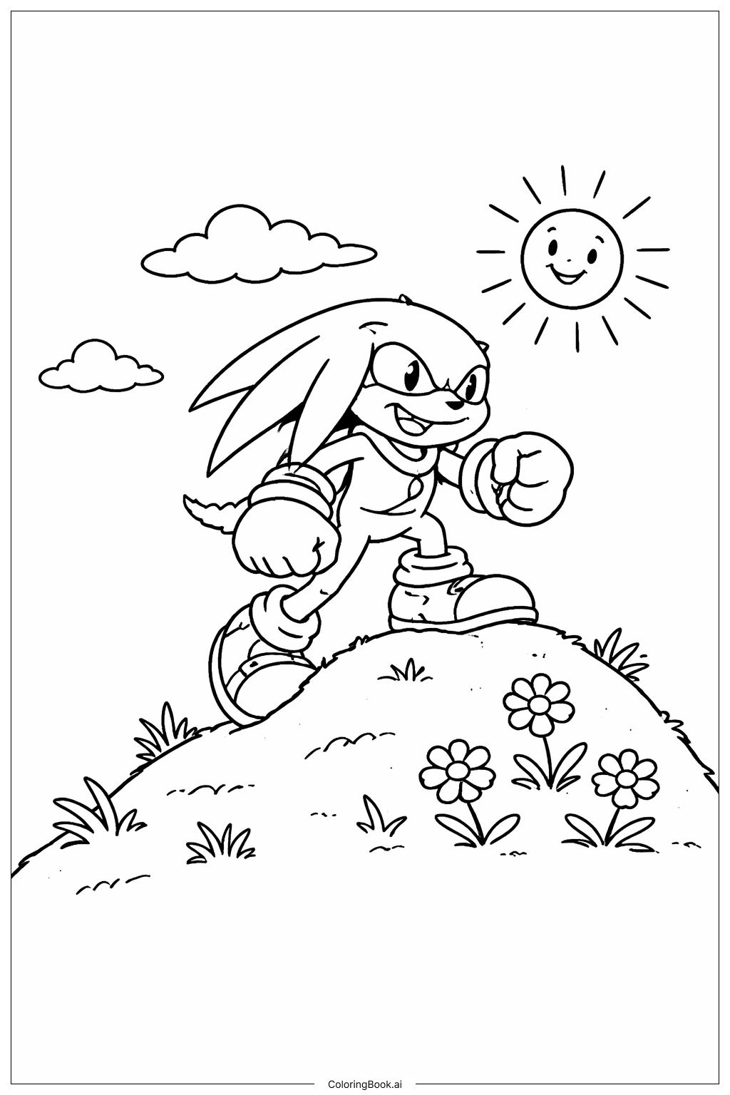 Knuckles Subindo a Pequena Colina