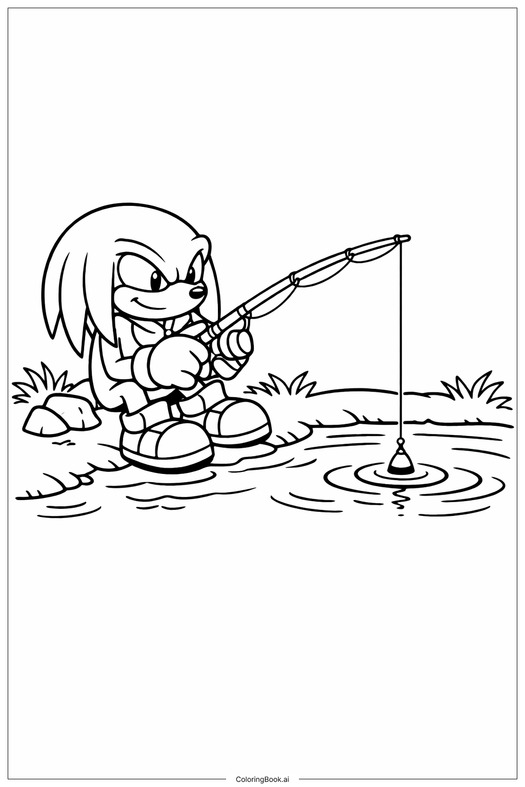  Página para colorear de Knuckles 