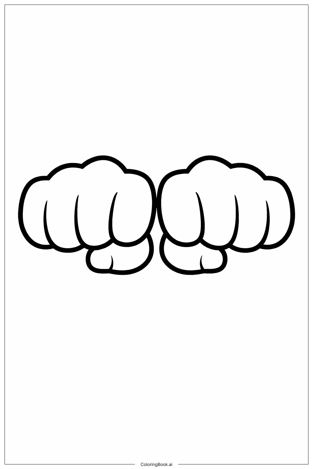  Página para colorir de Punhos Apontando Para Frente 