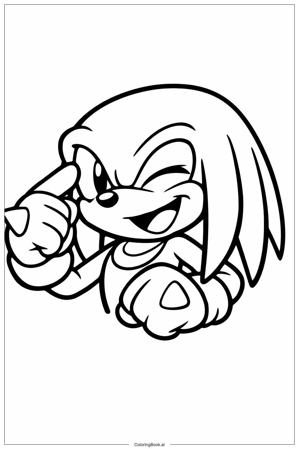  Página para colorir de Knuckles Piscando 