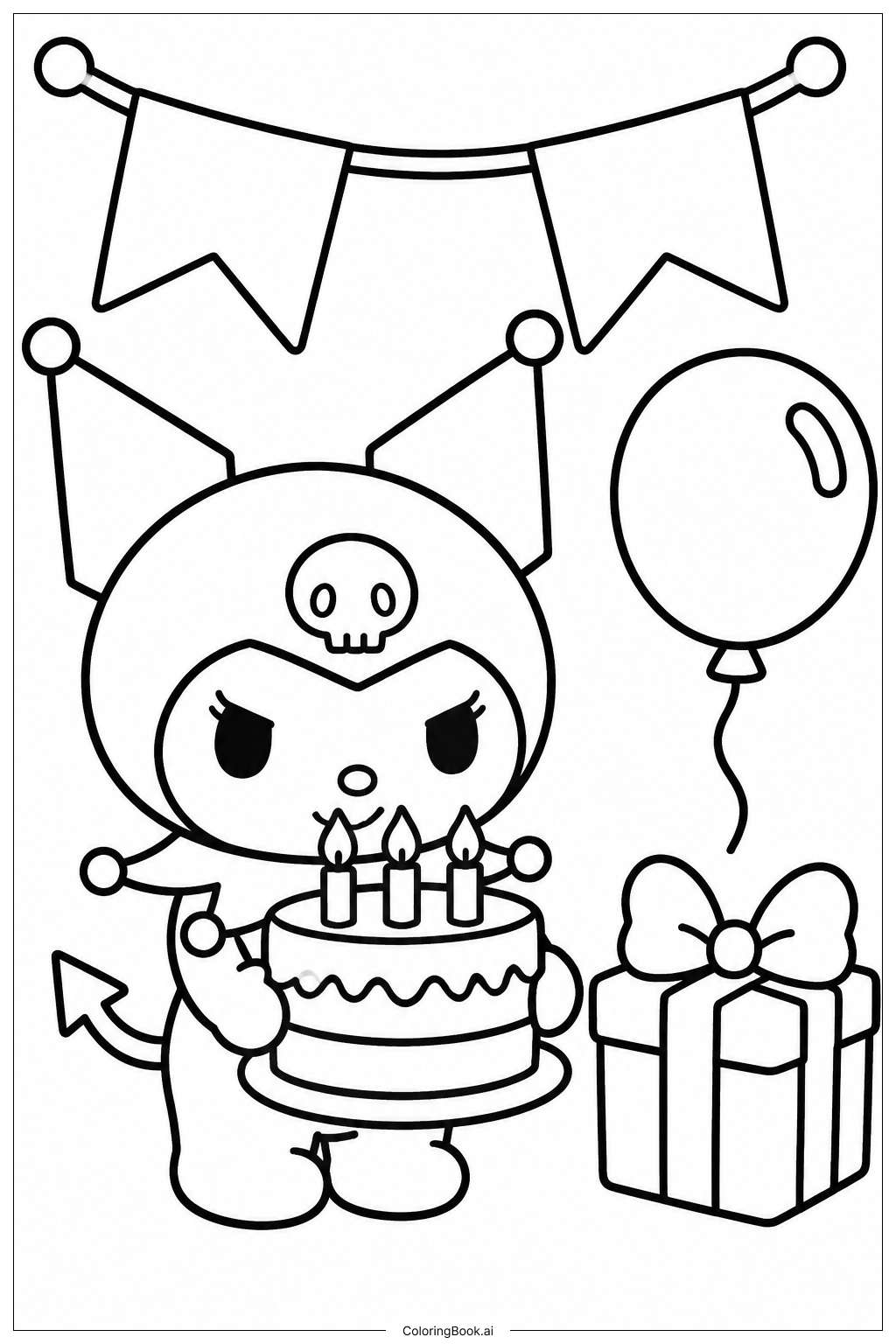 Página para colorir de Kuromi