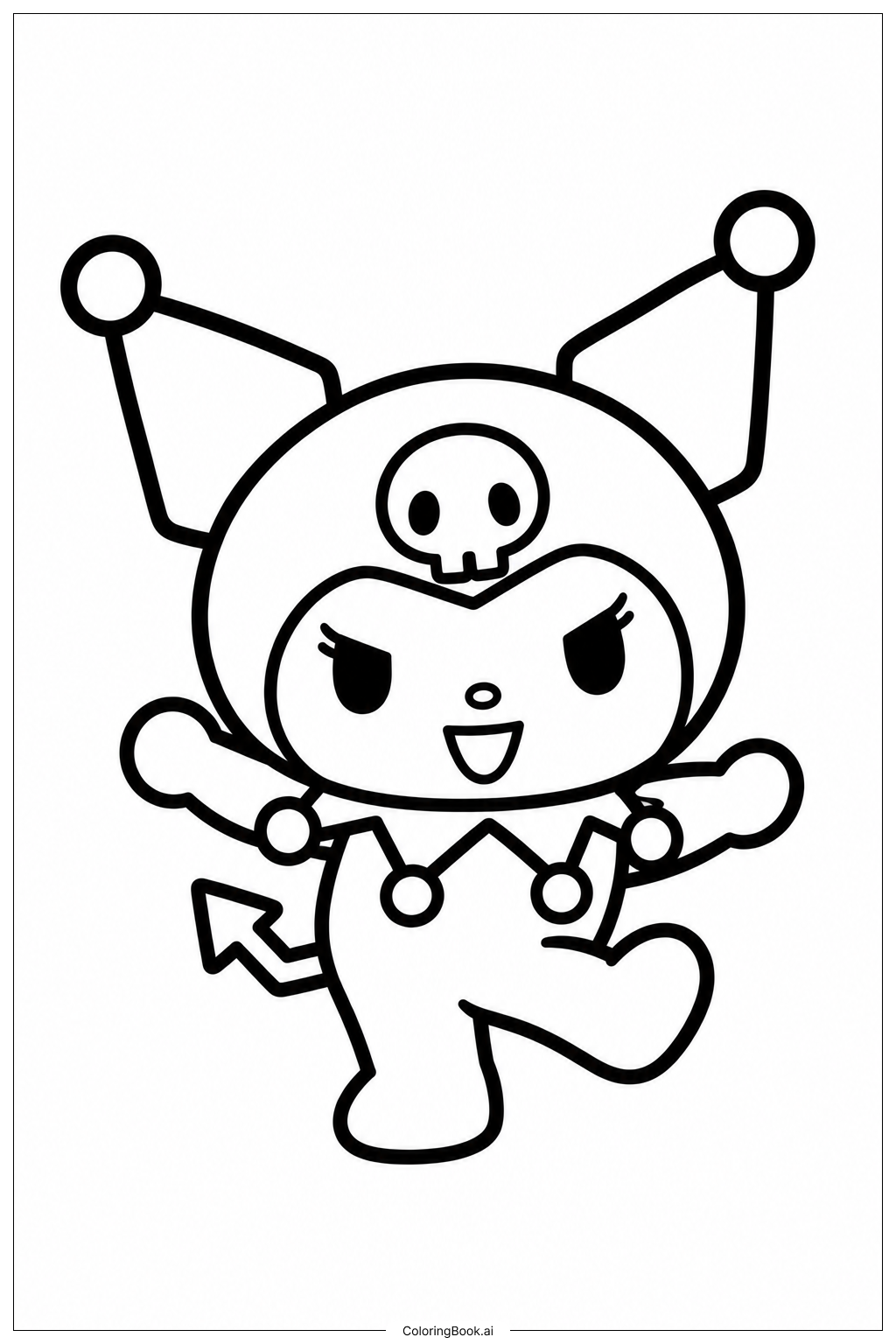 Kuromi Coloring Page