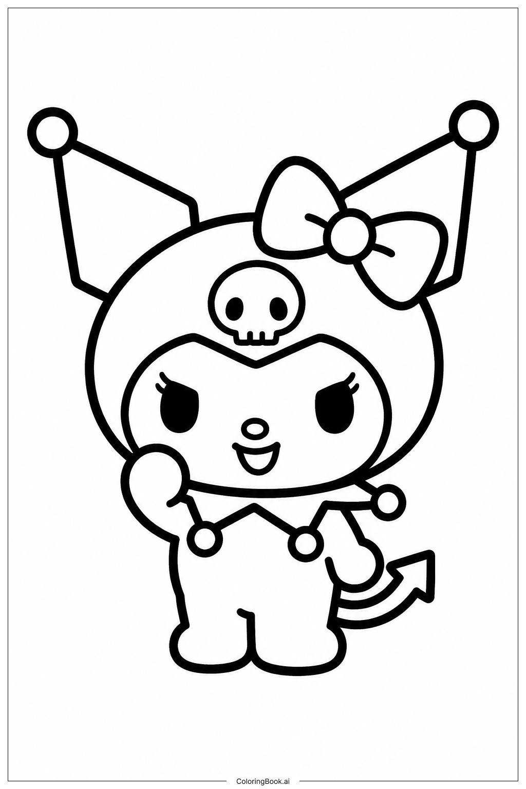 Página para colorir de Kuromi Sorrindo