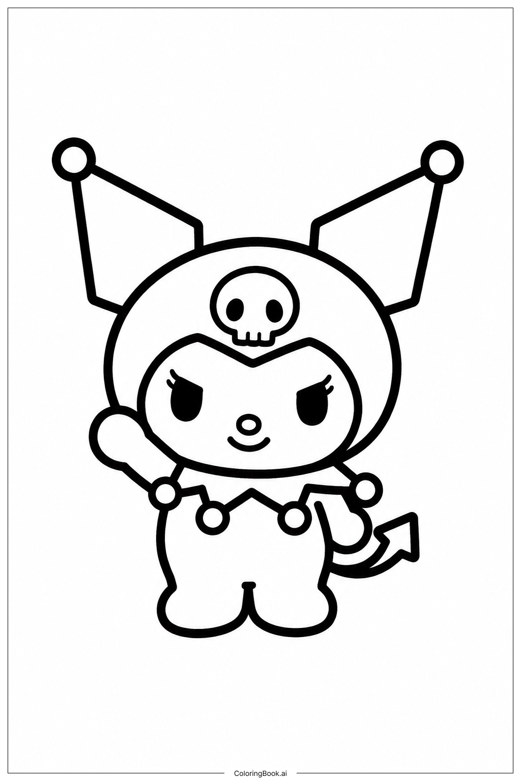 Kuromi Coloring Page