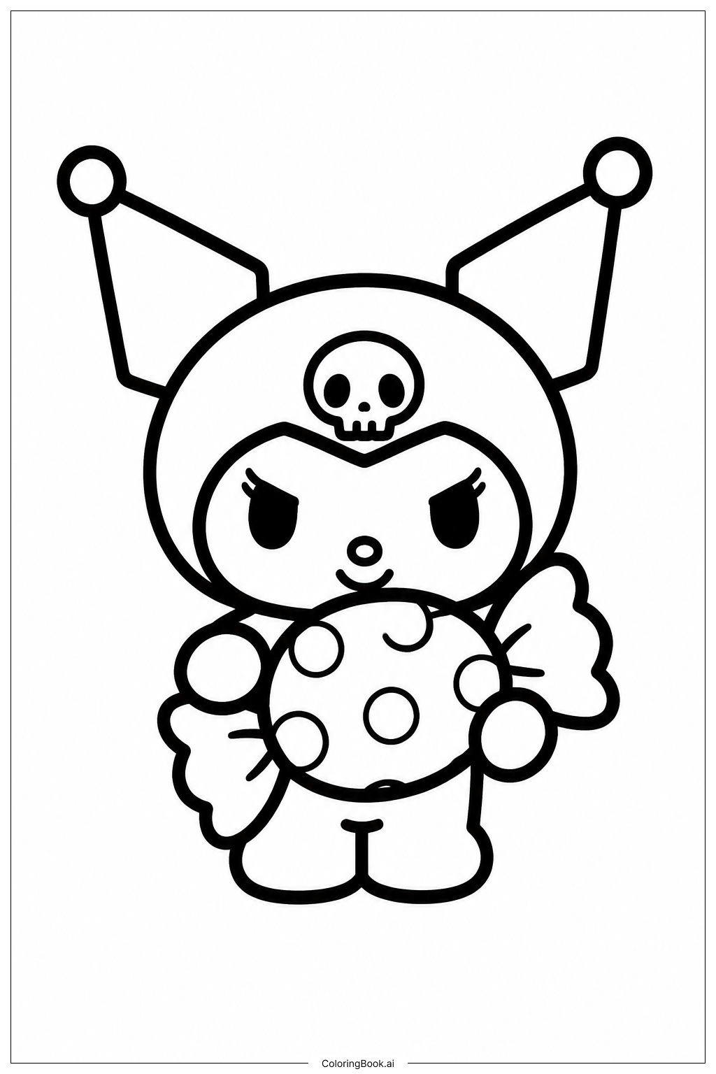 Página para colorir de Kuromi com Doces