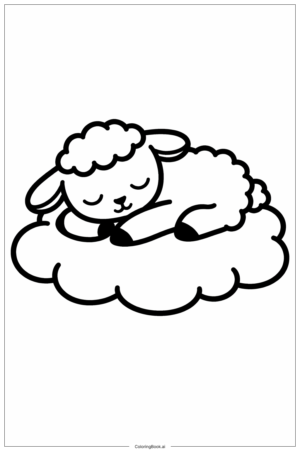  雲上小羊著色頁 