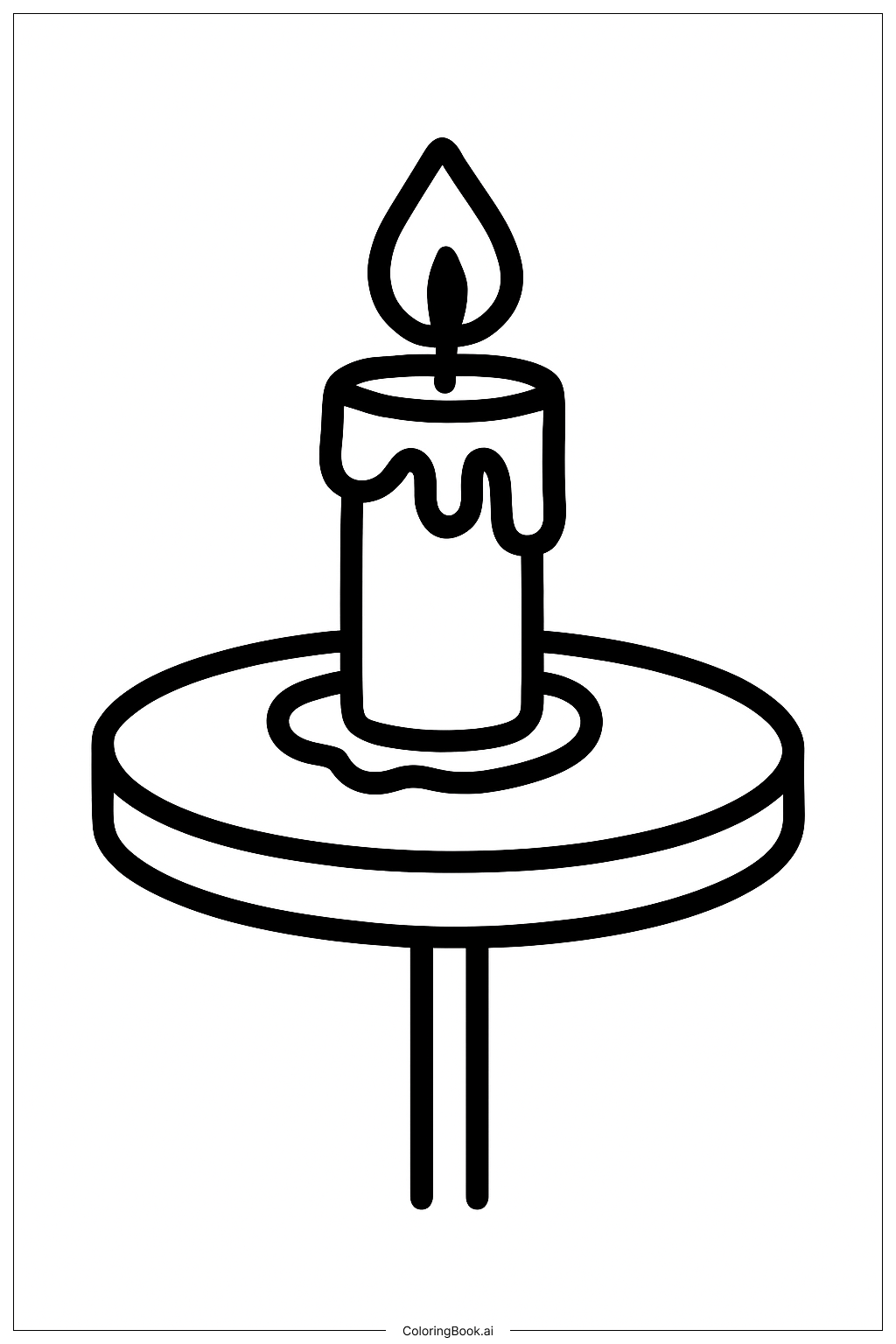  最後的晚餐蠟燭描線圖著色頁 