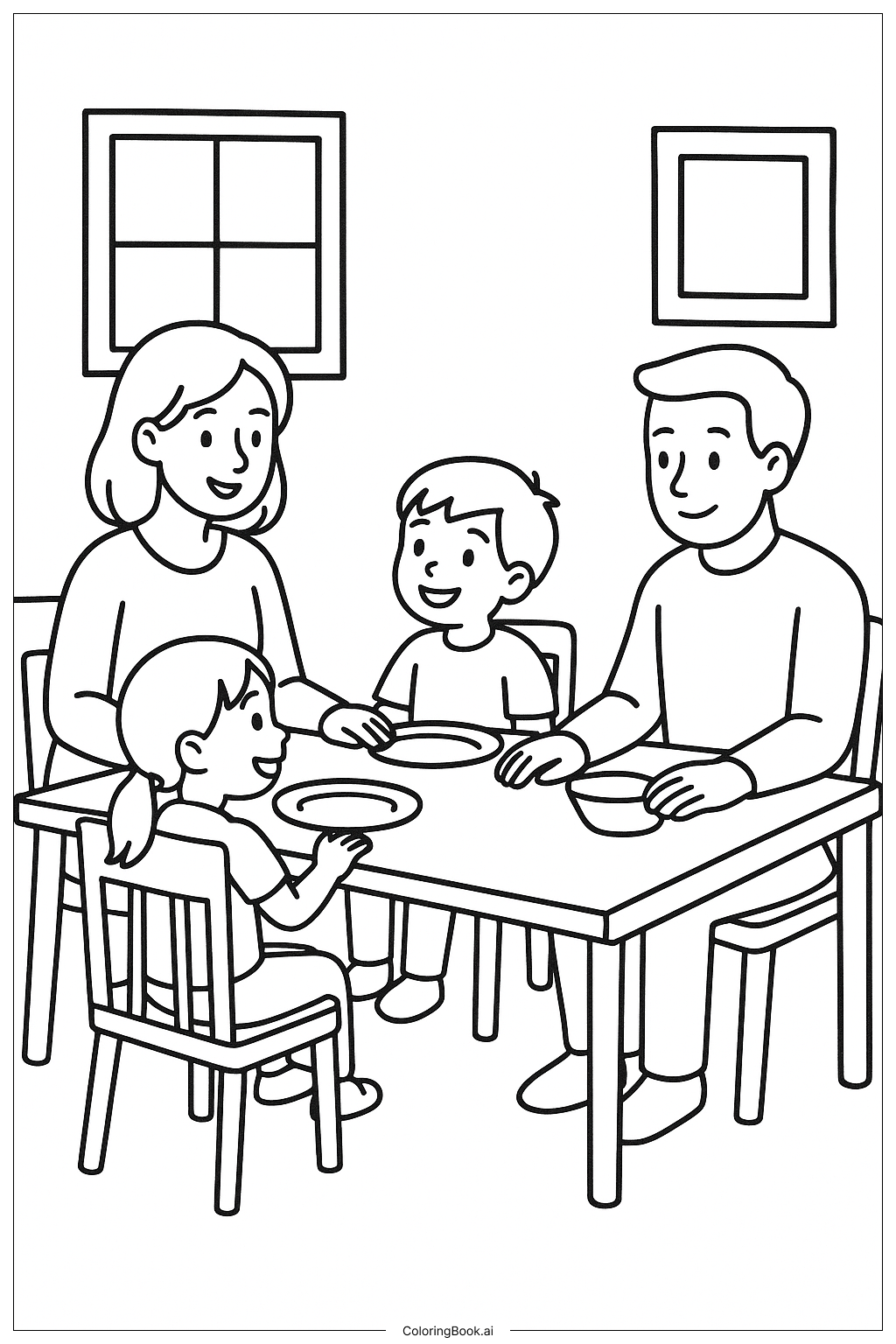  Página para colorir de Última Ceia em Família 