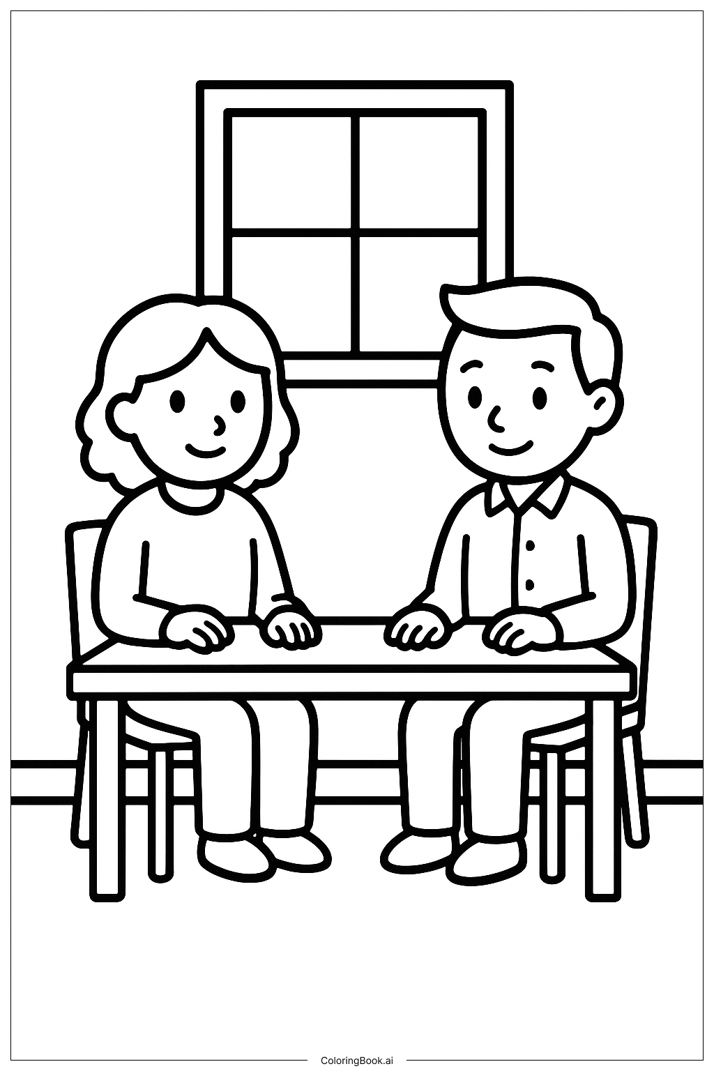  Página para colorir de Última Ceia Vista Frontal 